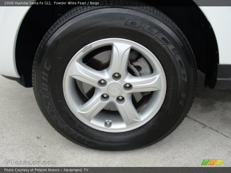 Powder White Pearl / Beige 2008 Hyundai Santa Fe GLS