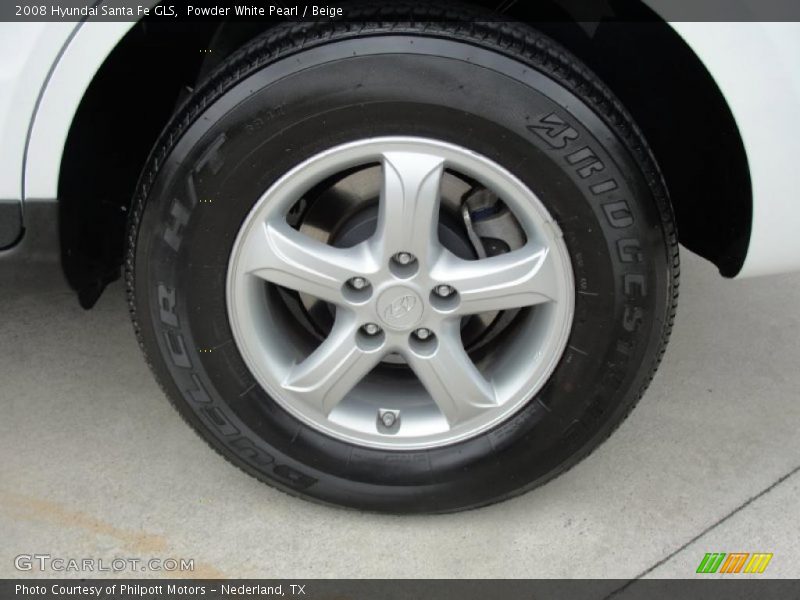 Powder White Pearl / Beige 2008 Hyundai Santa Fe GLS