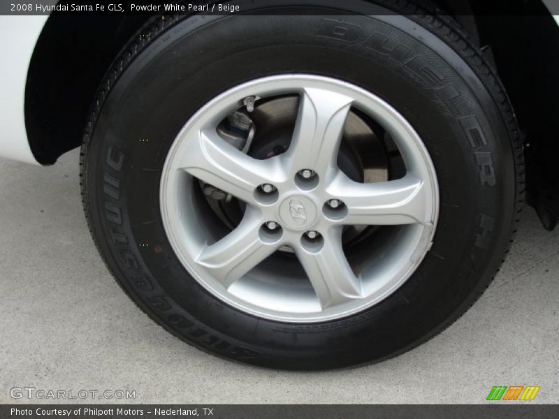Powder White Pearl / Beige 2008 Hyundai Santa Fe GLS