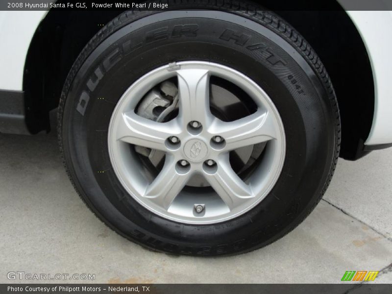 Powder White Pearl / Beige 2008 Hyundai Santa Fe GLS