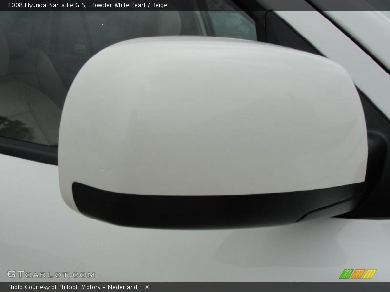 Powder White Pearl / Beige 2008 Hyundai Santa Fe GLS