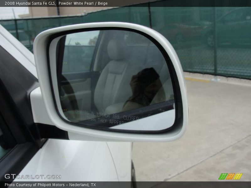 Powder White Pearl / Beige 2008 Hyundai Santa Fe GLS
