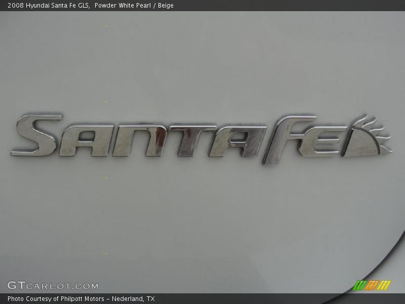 Powder White Pearl / Beige 2008 Hyundai Santa Fe GLS