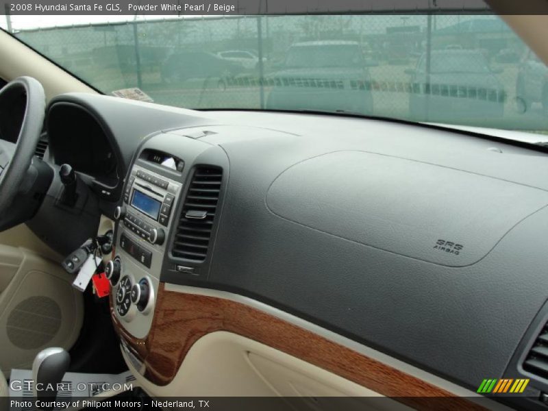 Powder White Pearl / Beige 2008 Hyundai Santa Fe GLS