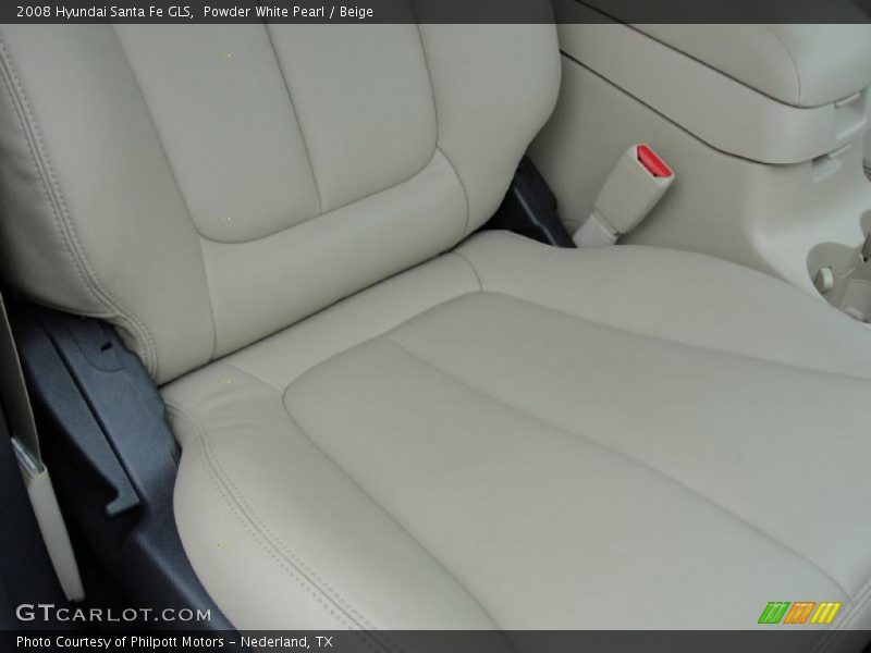 Powder White Pearl / Beige 2008 Hyundai Santa Fe GLS