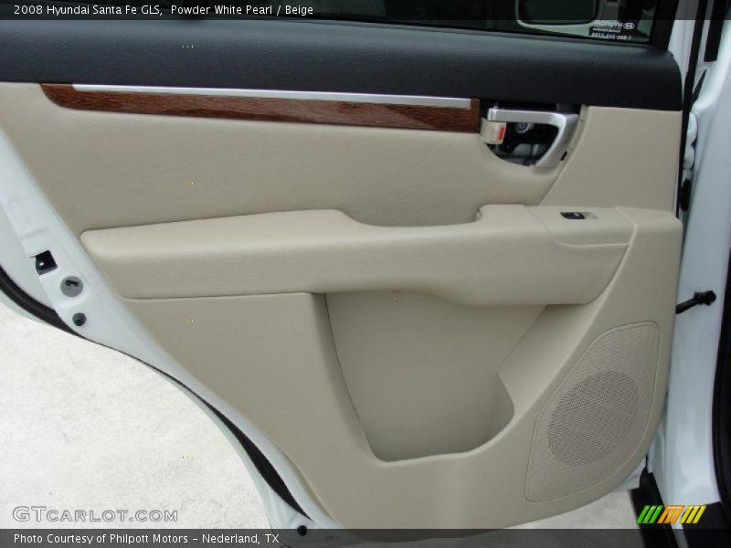 Powder White Pearl / Beige 2008 Hyundai Santa Fe GLS