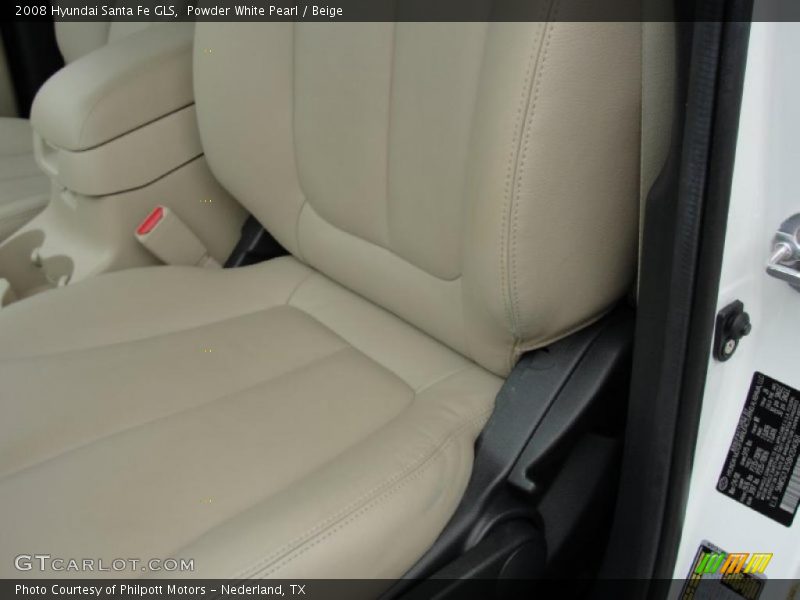 Powder White Pearl / Beige 2008 Hyundai Santa Fe GLS