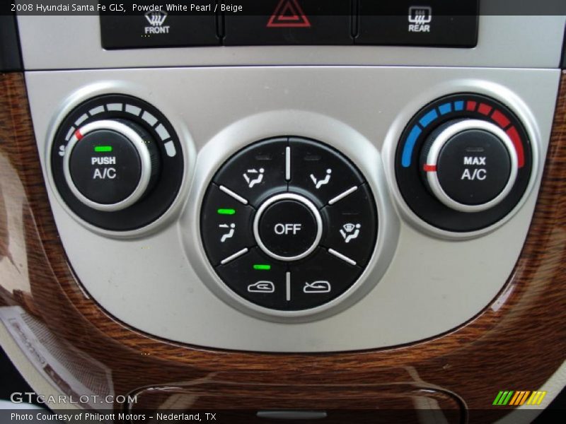 Powder White Pearl / Beige 2008 Hyundai Santa Fe GLS
