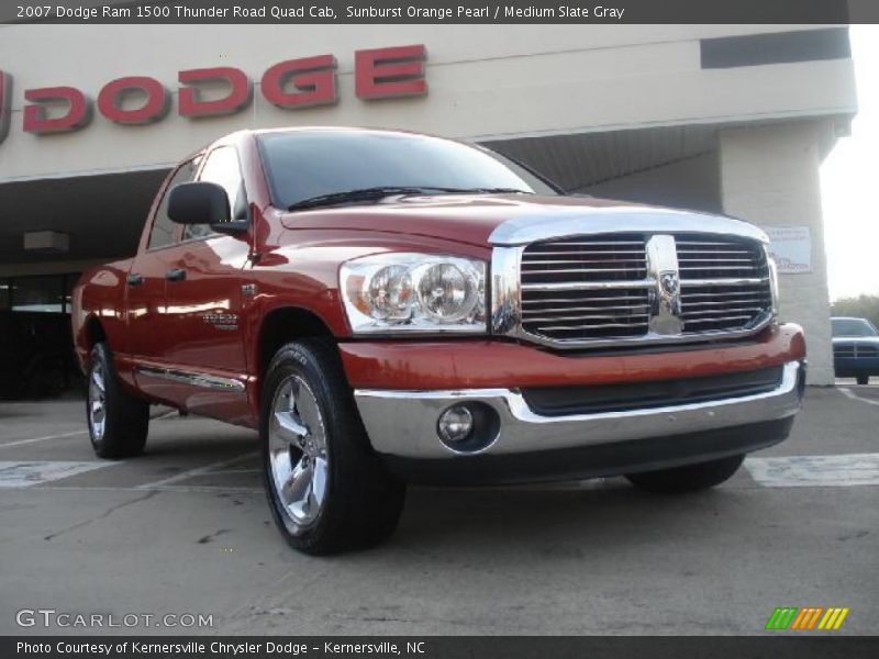 Sunburst Orange Pearl / Medium Slate Gray 2007 Dodge Ram 1500 Thunder Road Quad Cab