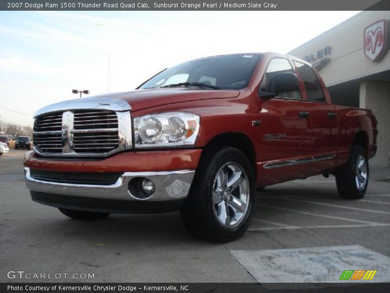 Sunburst Orange Pearl / Medium Slate Gray 2007 Dodge Ram 1500 Thunder Road Quad Cab