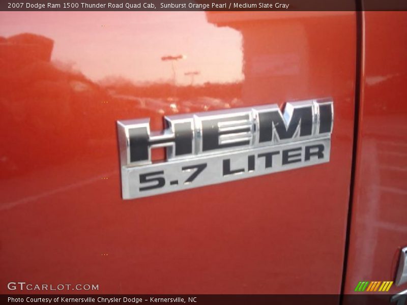 Sunburst Orange Pearl / Medium Slate Gray 2007 Dodge Ram 1500 Thunder Road Quad Cab