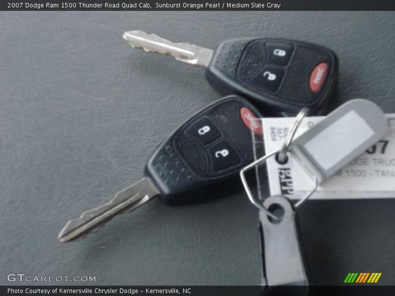 Sunburst Orange Pearl / Medium Slate Gray 2007 Dodge Ram 1500 Thunder Road Quad Cab