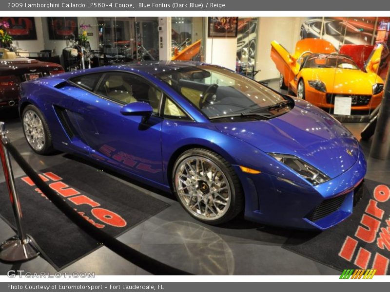Blue Fontus (Dark Blue) / Beige 2009 Lamborghini Gallardo LP560-4 Coupe
