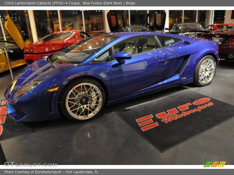 Blue Fontus (Dark Blue) / Beige 2009 Lamborghini Gallardo LP560-4 Coupe