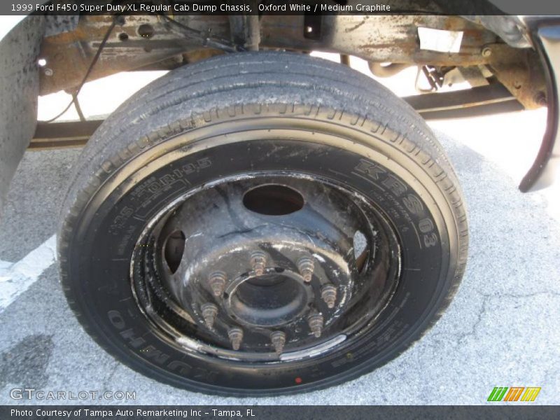 Oxford White / Medium Graphite 1999 Ford F450 Super Duty XL Regular Cab Dump Chassis