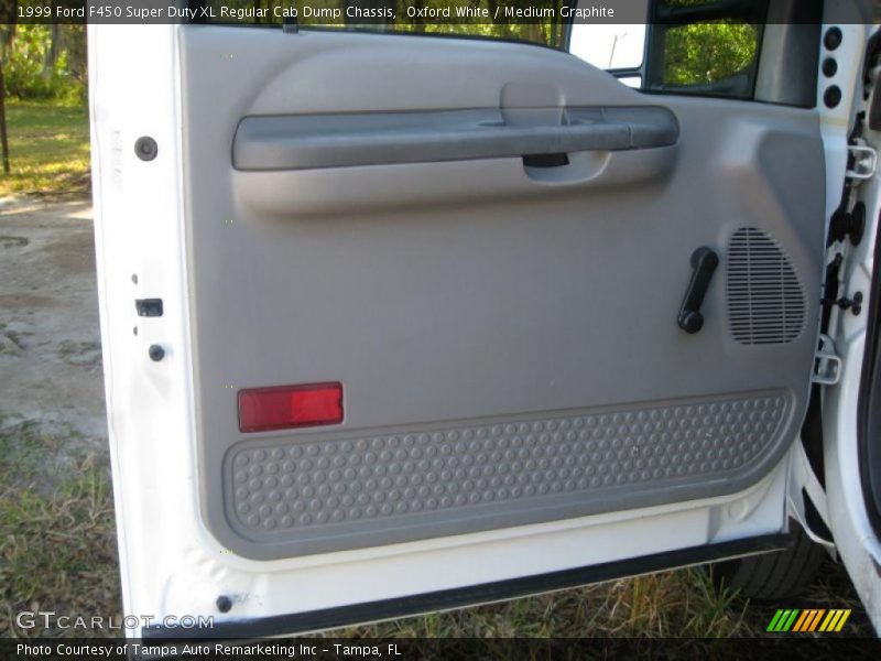 Oxford White / Medium Graphite 1999 Ford F450 Super Duty XL Regular Cab Dump Chassis