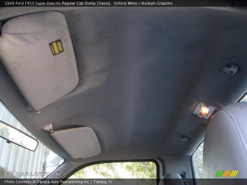 Oxford White / Medium Graphite 1999 Ford F450 Super Duty XL Regular Cab Dump Chassis