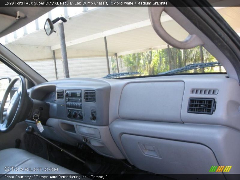 Oxford White / Medium Graphite 1999 Ford F450 Super Duty XL Regular Cab Dump Chassis