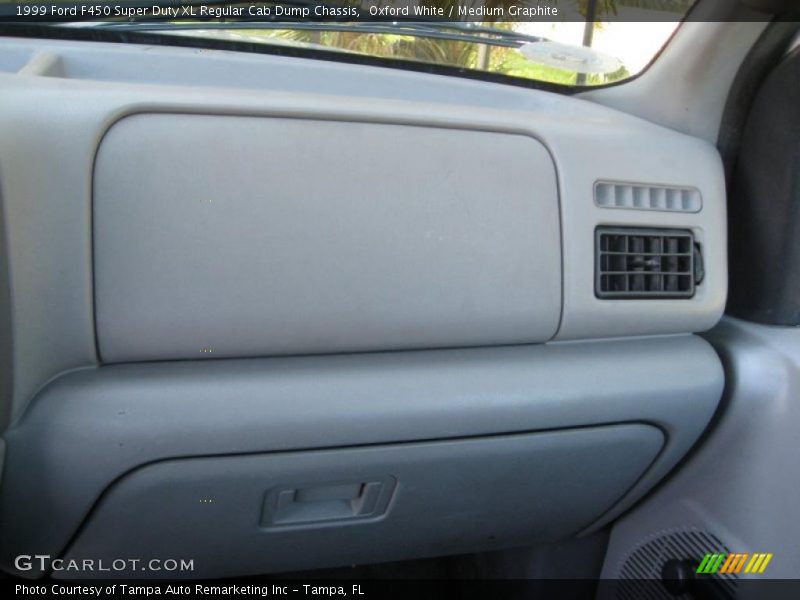 Oxford White / Medium Graphite 1999 Ford F450 Super Duty XL Regular Cab Dump Chassis