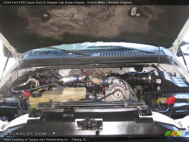 Oxford White / Medium Graphite 1999 Ford F450 Super Duty XL Regular Cab Dump Chassis