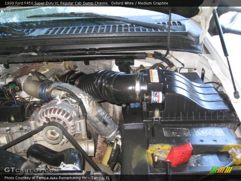 Oxford White / Medium Graphite 1999 Ford F450 Super Duty XL Regular Cab Dump Chassis