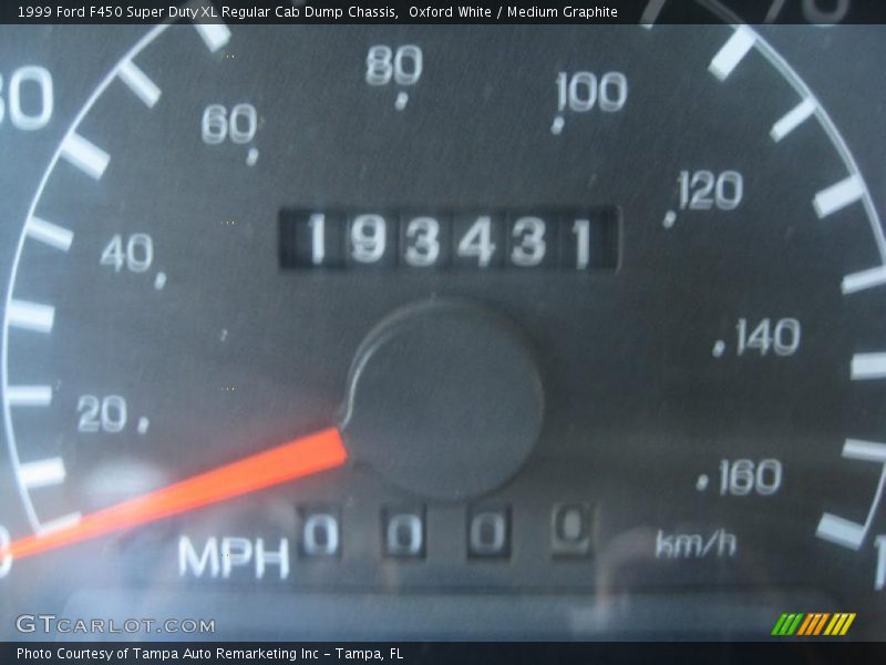 Oxford White / Medium Graphite 1999 Ford F450 Super Duty XL Regular Cab Dump Chassis
