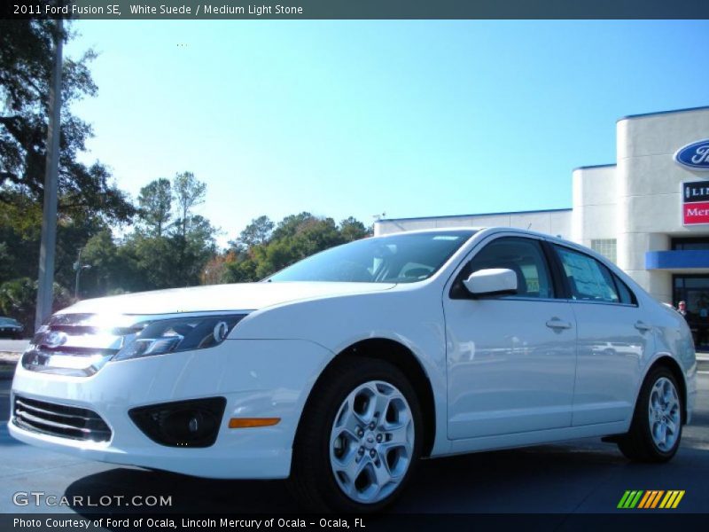 White Suede / Medium Light Stone 2011 Ford Fusion SE