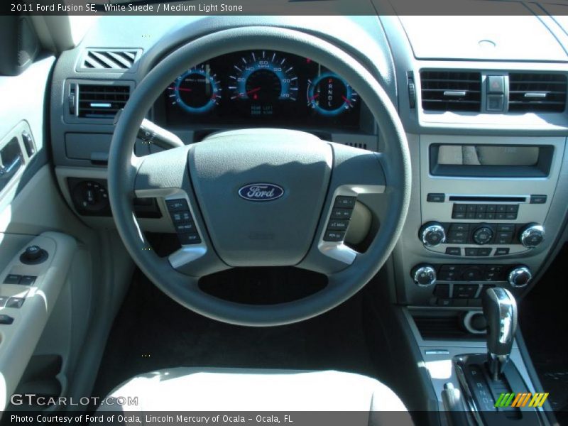 White Suede / Medium Light Stone 2011 Ford Fusion SE