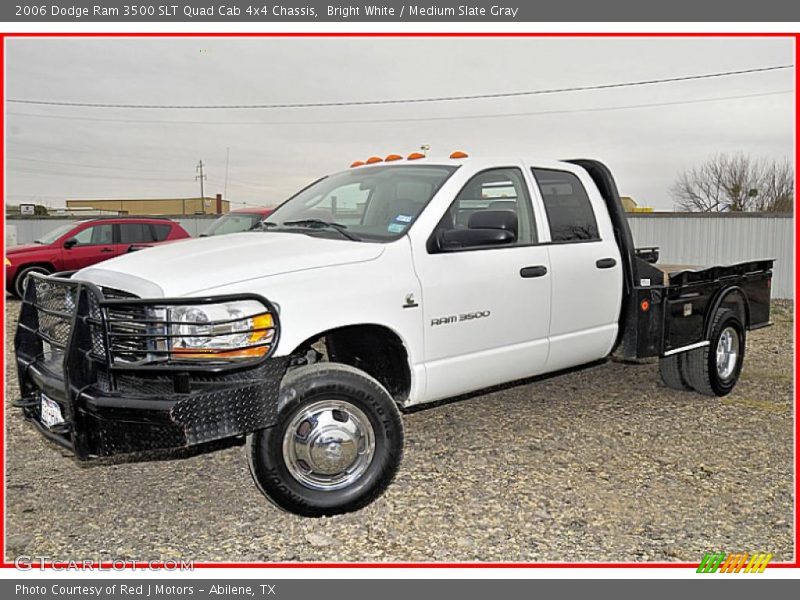 Bright White / Medium Slate Gray 2006 Dodge Ram 3500 SLT Quad Cab 4x4 Chassis