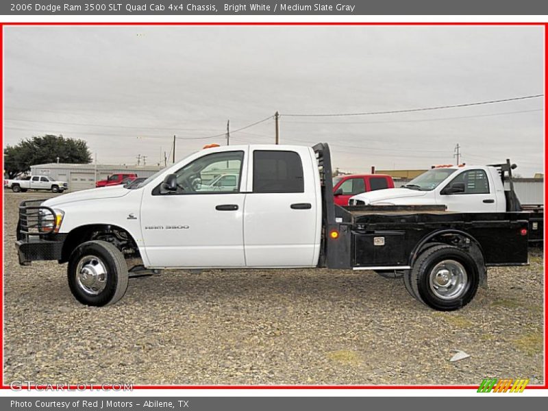 Bright White / Medium Slate Gray 2006 Dodge Ram 3500 SLT Quad Cab 4x4 Chassis
