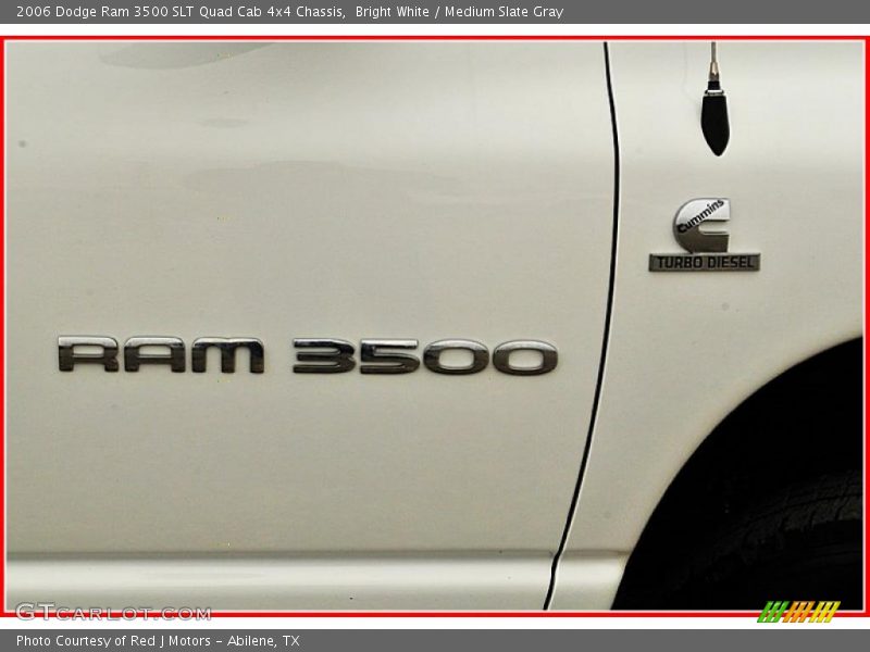 Bright White / Medium Slate Gray 2006 Dodge Ram 3500 SLT Quad Cab 4x4 Chassis