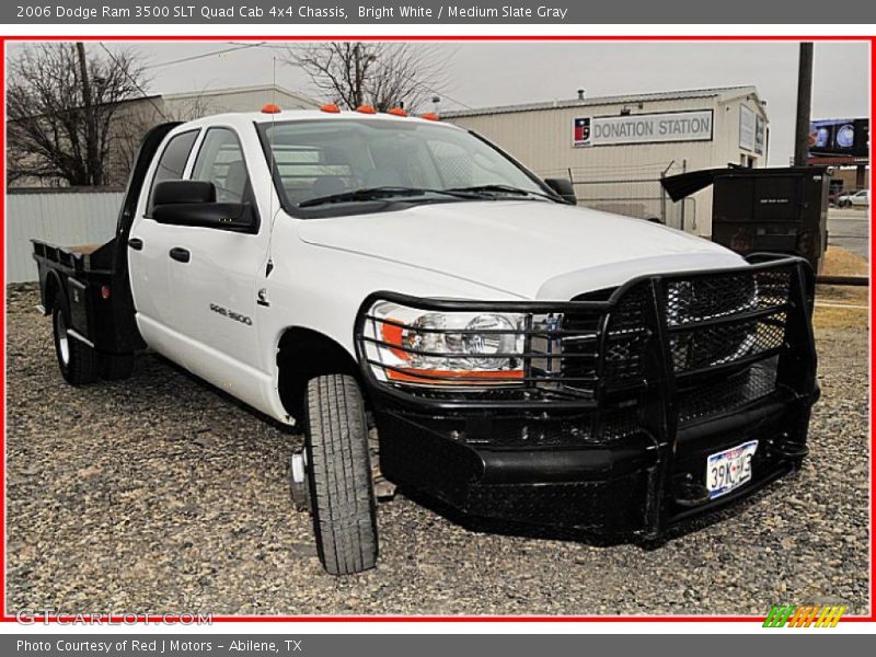 Bright White / Medium Slate Gray 2006 Dodge Ram 3500 SLT Quad Cab 4x4 Chassis