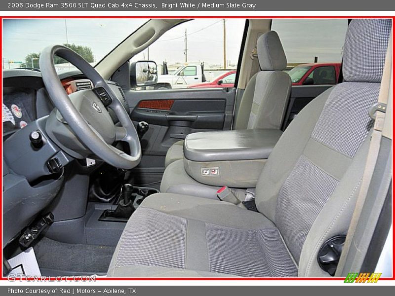 Bright White / Medium Slate Gray 2006 Dodge Ram 3500 SLT Quad Cab 4x4 Chassis