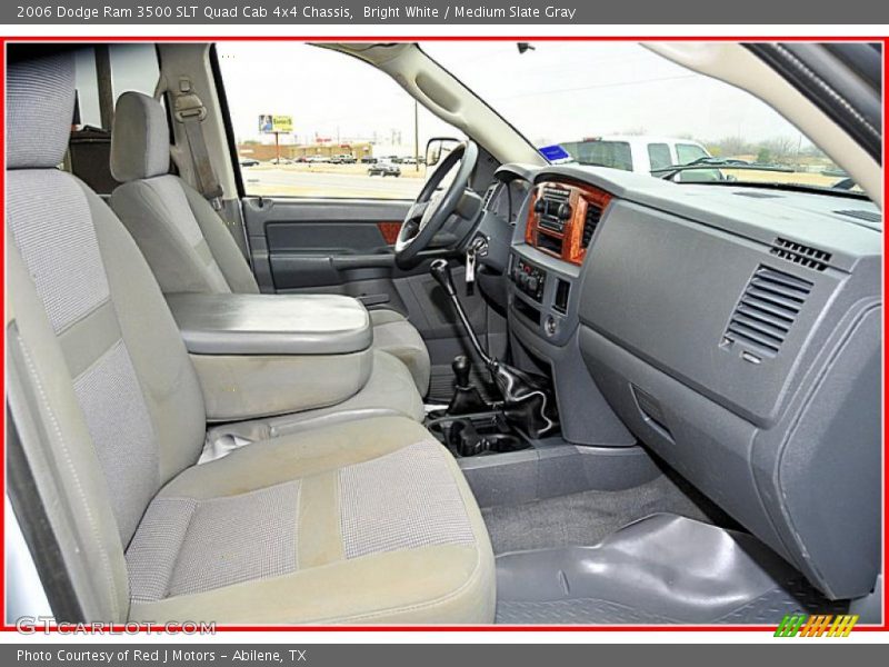 Bright White / Medium Slate Gray 2006 Dodge Ram 3500 SLT Quad Cab 4x4 Chassis