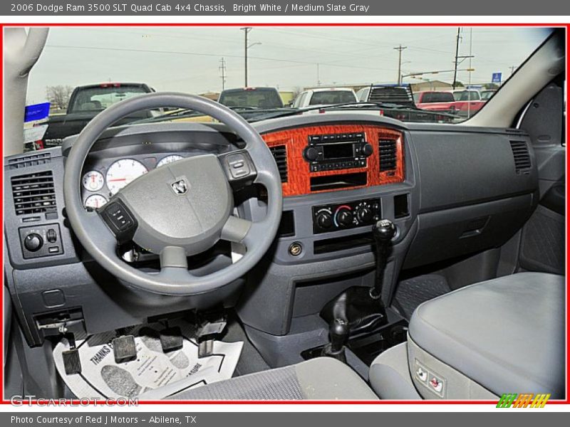 Bright White / Medium Slate Gray 2006 Dodge Ram 3500 SLT Quad Cab 4x4 Chassis