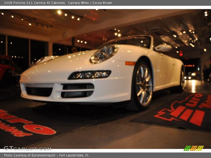 Carrara White / Cocoa Brown 2008 Porsche 911 Carrera 4S Cabriolet