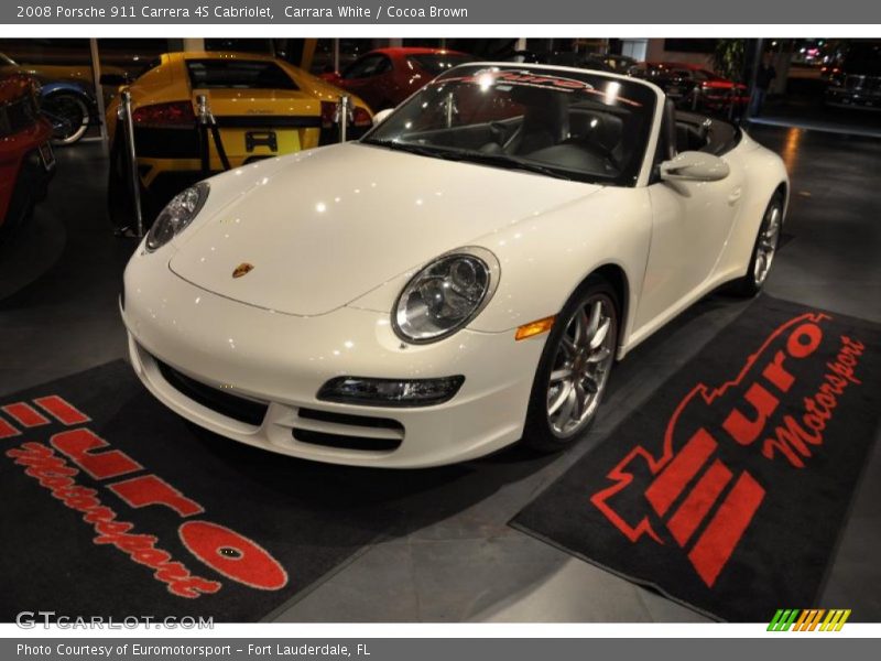Carrara White / Cocoa Brown 2008 Porsche 911 Carrera 4S Cabriolet