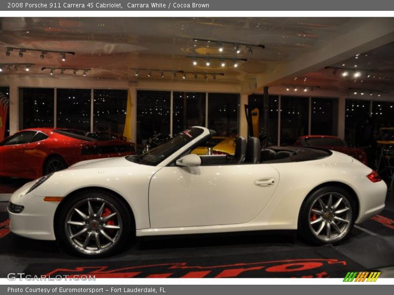 Carrara White / Cocoa Brown 2008 Porsche 911 Carrera 4S Cabriolet