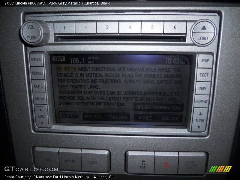 Alloy Grey Metallic / Charcoal Black 2007 Lincoln MKX AWD