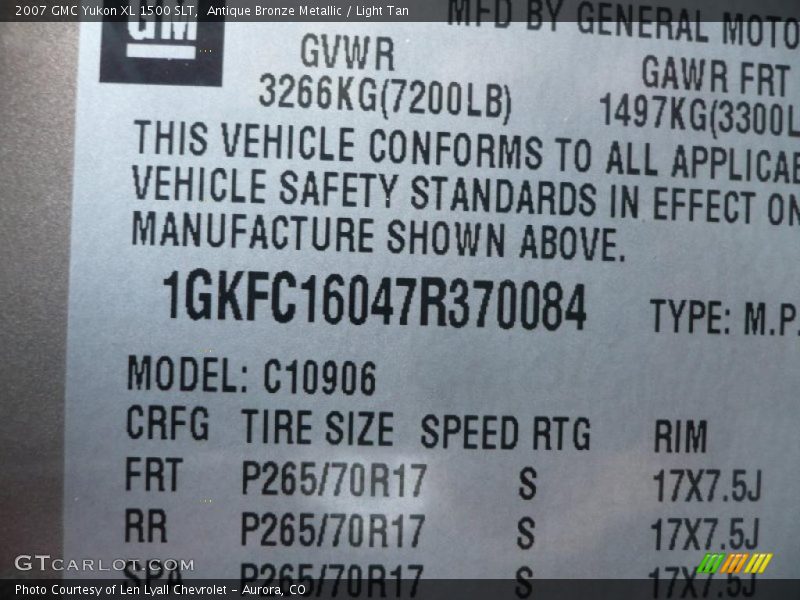 Antique Bronze Metallic / Light Tan 2007 GMC Yukon XL 1500 SLT