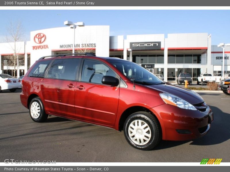 Salsa Red Pearl / Stone Gray 2006 Toyota Sienna CE