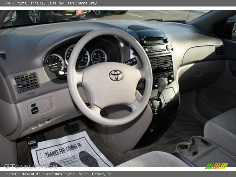 Salsa Red Pearl / Stone Gray 2006 Toyota Sienna CE