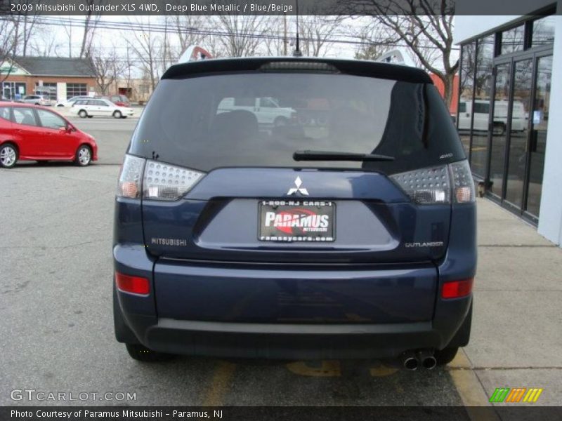 Deep Blue Metallic / Blue/Beige 2009 Mitsubishi Outlander XLS 4WD