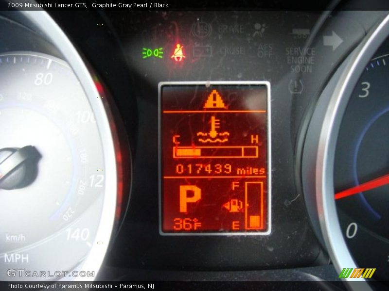 Graphite Gray Pearl / Black 2009 Mitsubishi Lancer GTS