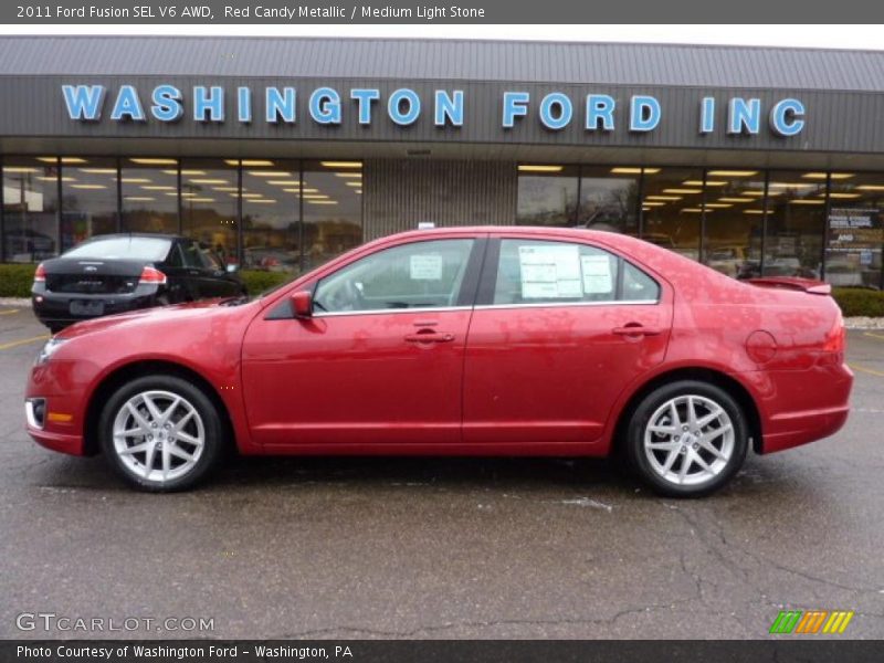 Red Candy Metallic / Medium Light Stone 2011 Ford Fusion SEL V6 AWD