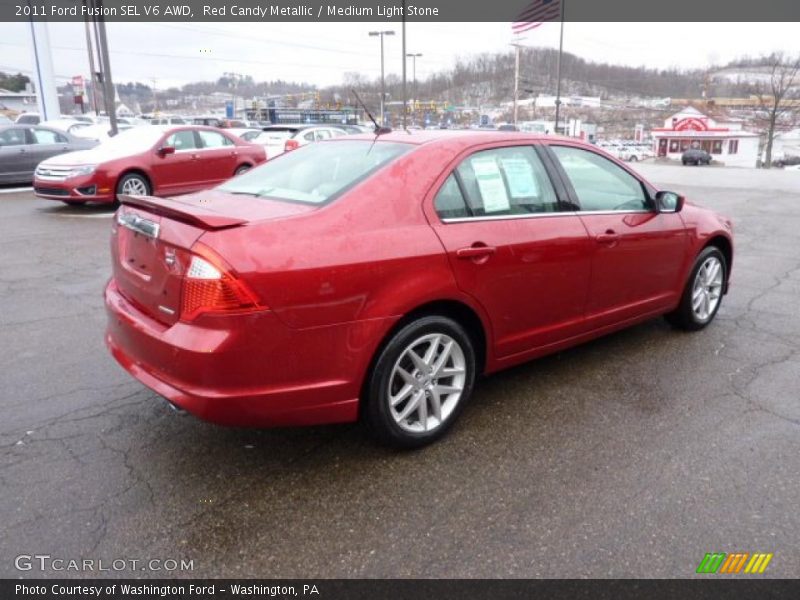 Red Candy Metallic / Medium Light Stone 2011 Ford Fusion SEL V6 AWD