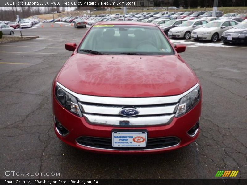 Red Candy Metallic / Medium Light Stone 2011 Ford Fusion SEL V6 AWD