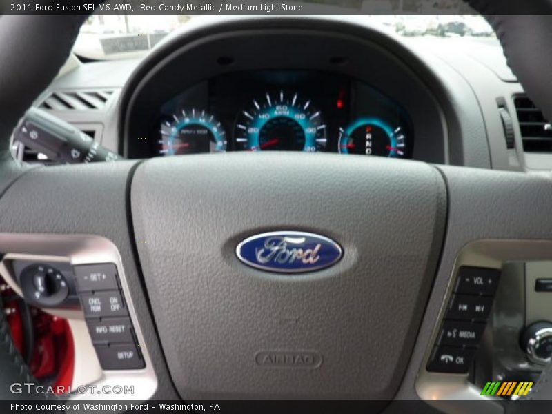 Red Candy Metallic / Medium Light Stone 2011 Ford Fusion SEL V6 AWD
