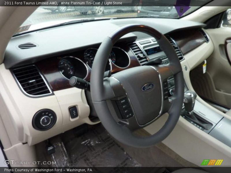 White Platinum Tri-Coat / Light Stone 2011 Ford Taurus Limited AWD