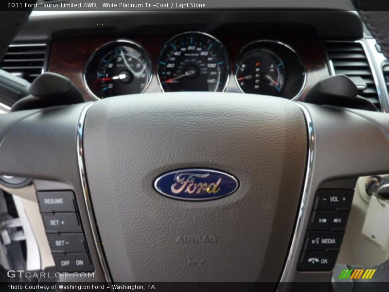 White Platinum Tri-Coat / Light Stone 2011 Ford Taurus Limited AWD